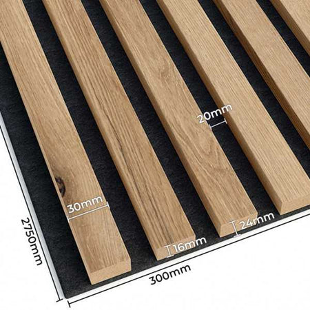 Acoustic Slats Panel - European OAK - Acoustic slats panel - DecorMania.eu