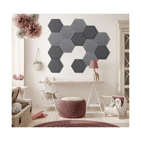 HEXA RIFT Felt Panel - GREY - DecorMania.eu