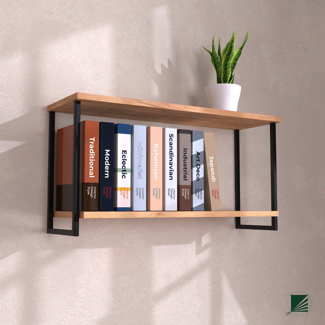 Shelve LOFT Oak Black - DecorMania.eu