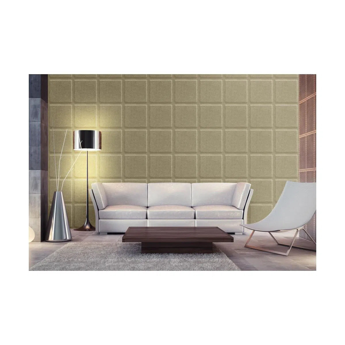 SQUARE BOLD Felt Panel - CREAM - DecorMania.eu