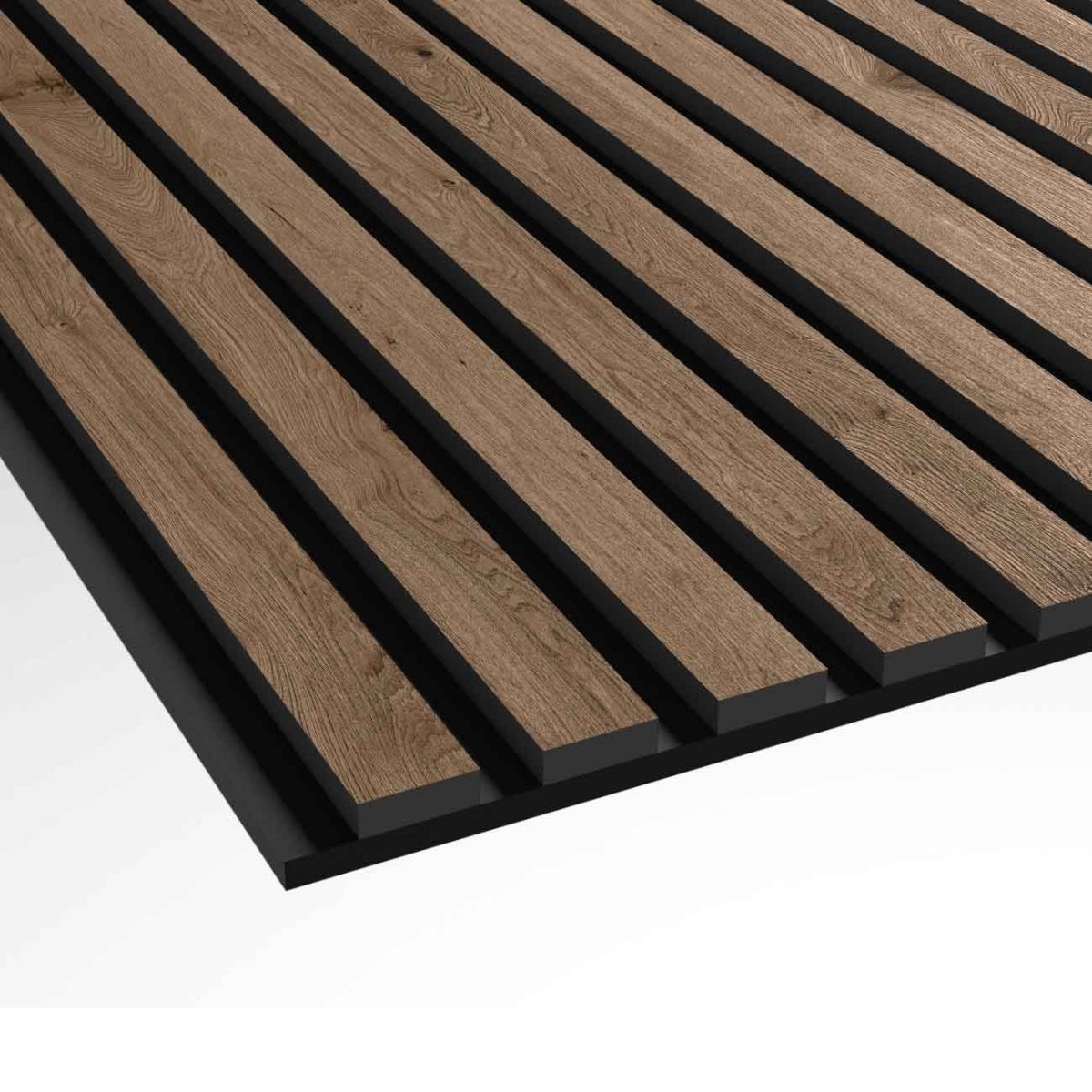 Walnut Acoustic Slat Wall Panel 240 x 60 - DecorMania.eu